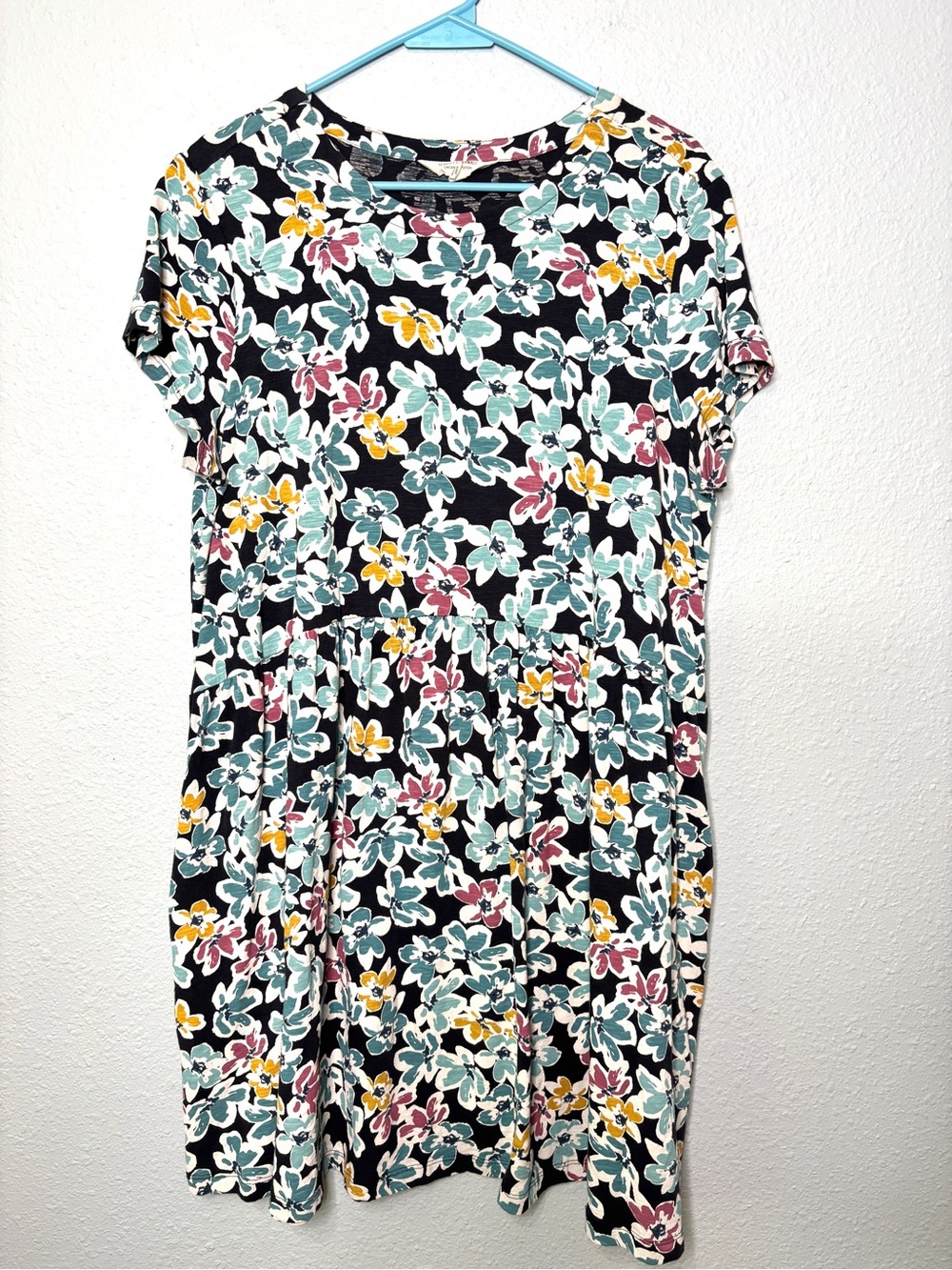 Seasalt Cornwall Blue Floral T-shirt Pullover Dress 12P